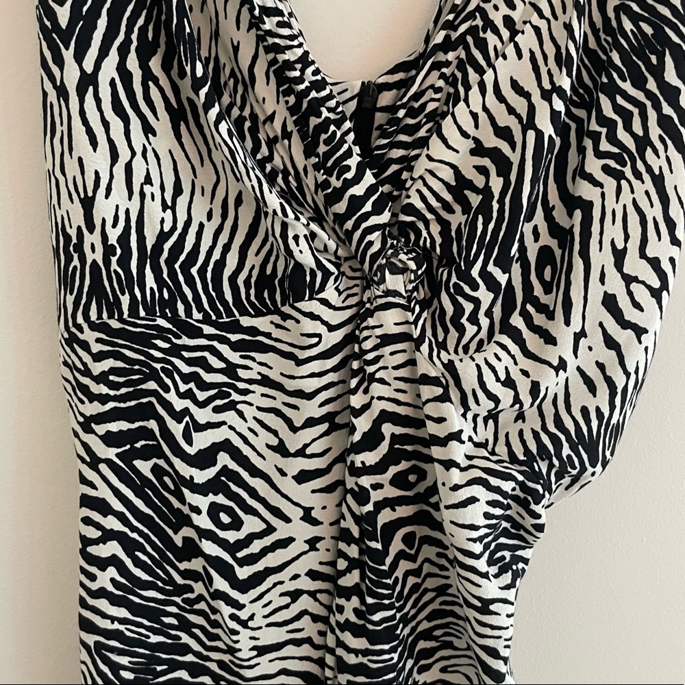 Zara Black and White Animal Print Dress - Picture 7 of 7